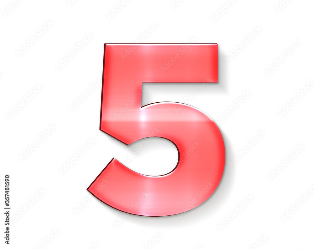 3d red number 5 five 3d red number 5 five