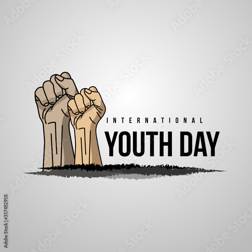 Happy International Youth day,12 August, gretting card youth day