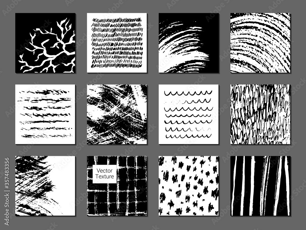 Set of hand drawn textures and lines. Doodle style. Vector grunge ...