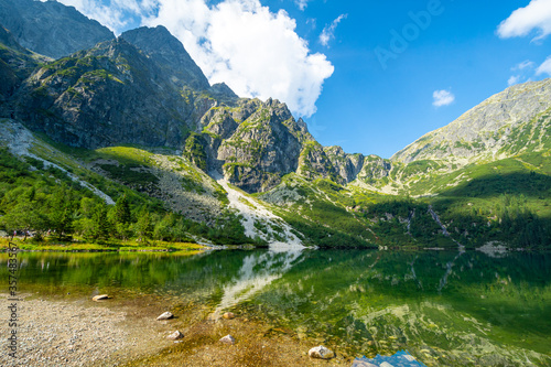beautiful Morskie Oko lake ("Eye of the Sea") in High Tatra mountain, Poland © lukaszimilena