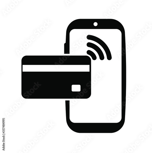 contactless card icon on white background 