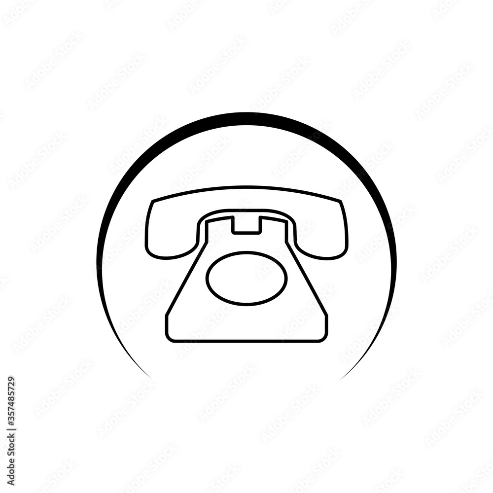 Telephone icon in a flat design isolated on white background Telephone icon in a flat design isolated on white background