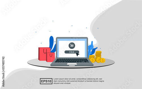 Illustration concept of pay per click.