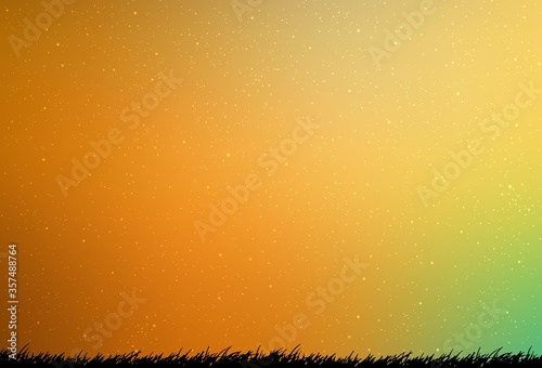 Light Green, Yellow vector background with astronomical stars.