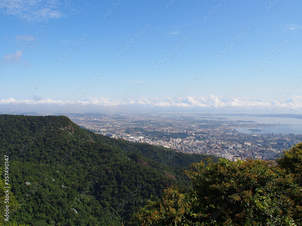 Fototapeta premium Rio de Janeiro, Brazil - 09/03/2020: View on the city from the Corcovado mountain