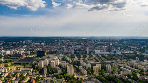 Katowice landscape - aerial panorama