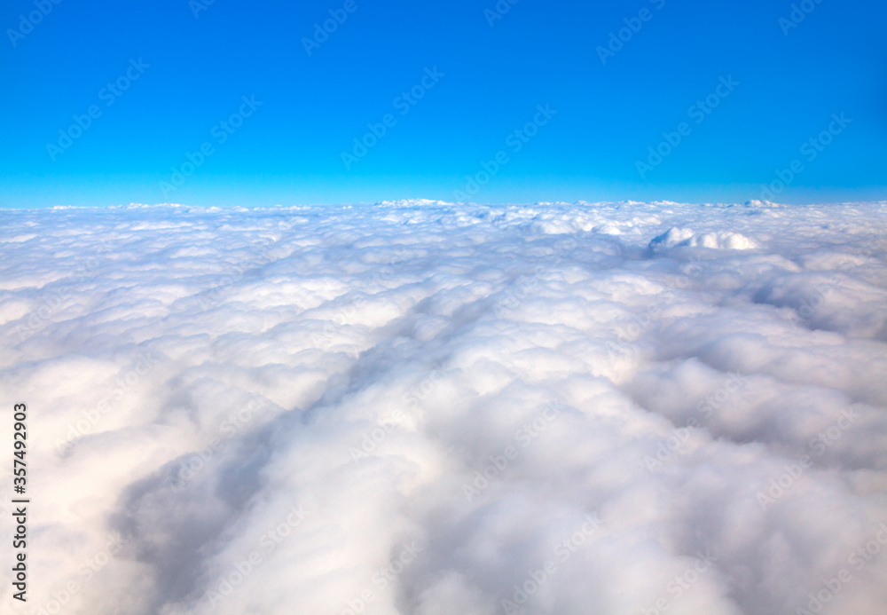 Naklejka premium milky clouds , fluffy cloudscape and blue sky