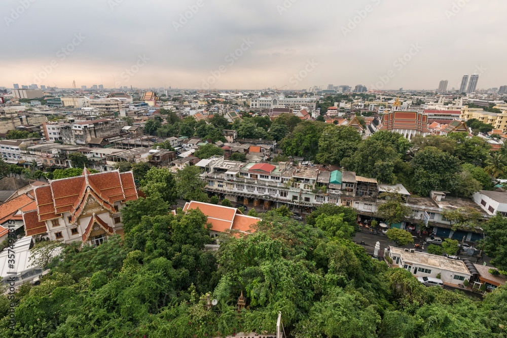 Bangkok view from Golden Mount at Wat Saket in Bangkok, Thailand