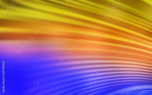 Light Blue, Yellow vector background with curved lines.