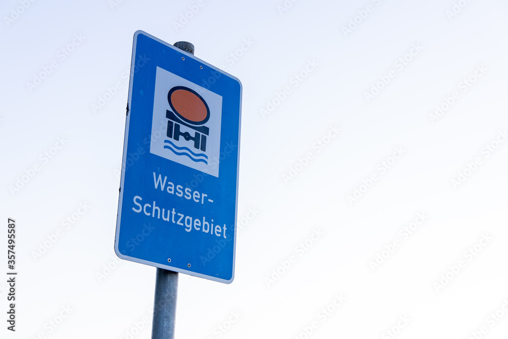 Wasserschutzgebiet, Straßenschild