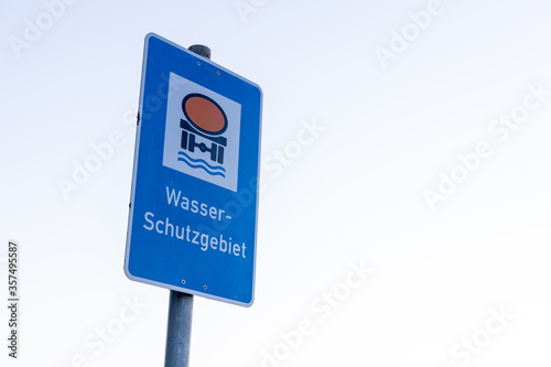 Wasserschutzgebiet, Straßenschild