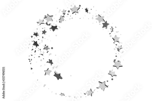 Silver volumetric star-confetti