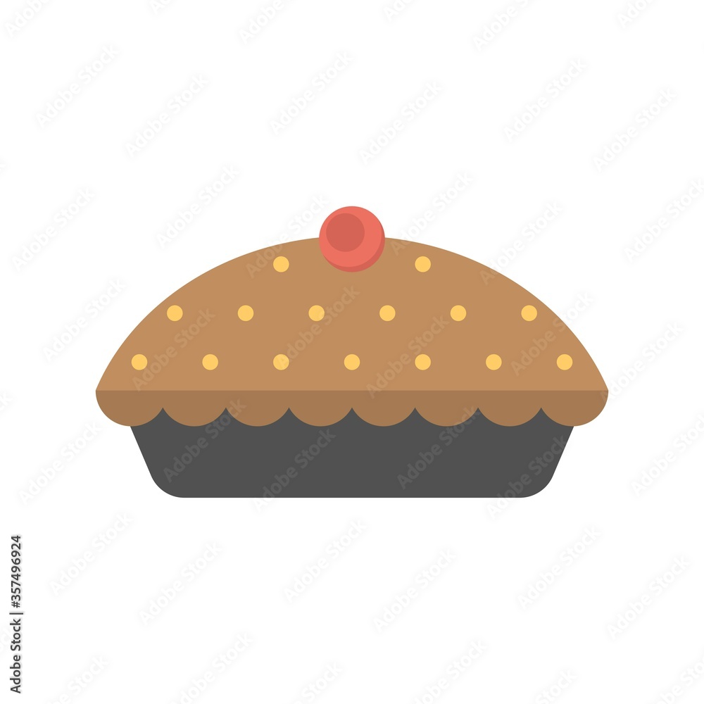 Cake with cherry on top. Muffin, dessert symbol. Cake with cherry on top. Muffin, dessert symbol.