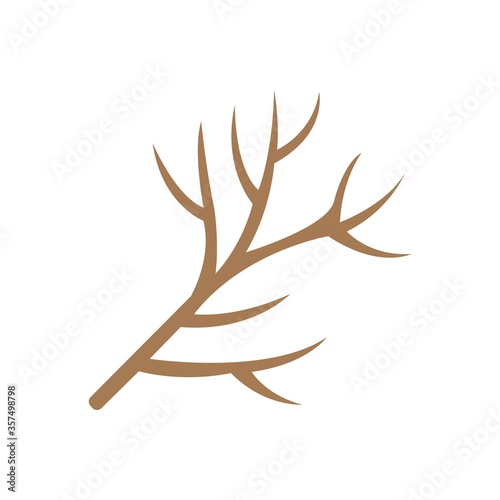 Dry twig icon in flat design style. Tree branch.