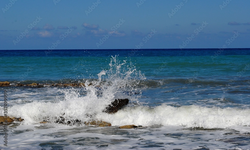 Fototapeta premium Crashing waves, shooting spray