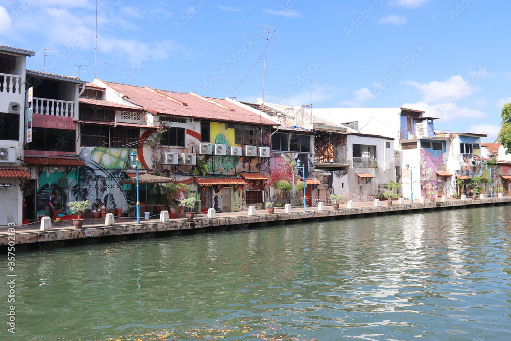 Canal à Malacca, Malaisie Canal à Malacca, Malaisie