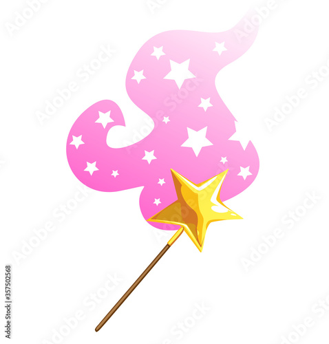 Cartoon magic wand isolated on a white background
