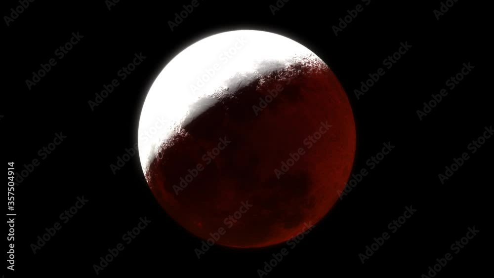 Blood Moon Lunar Eclipse with Alpha channel