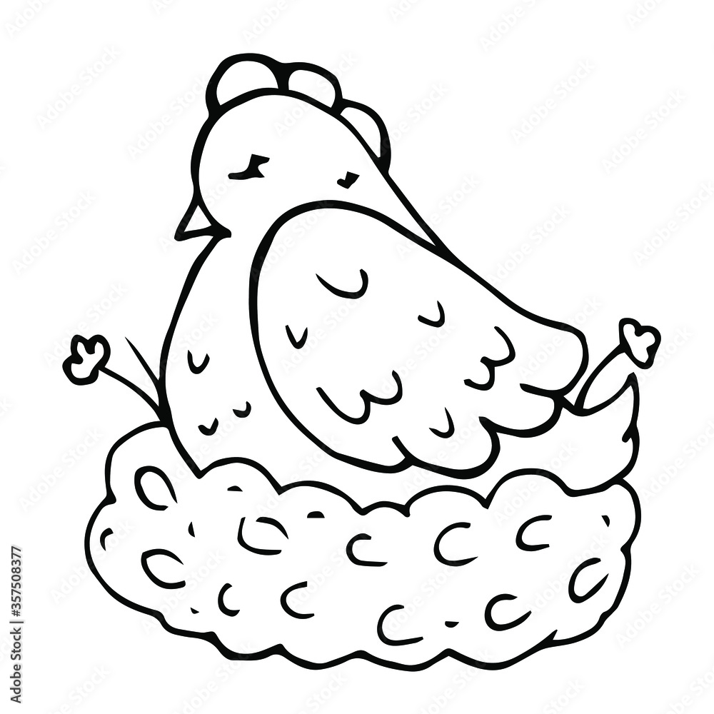 vector doodle icon of a hand-drawn chicken on a roost. isolated on a white background. farm bird. graphic decorative element. vector doodle icon of a hand-drawn chicken on a roost. isolated on a white background. farm bird. graphic decorative element.