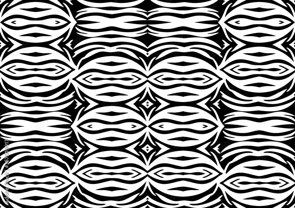 Zebra tribal ornament seamless pattern in abstract style. Line texture background. Modern abstract geometric art. Zebra tribal ornament seamless pattern in abstract style. Line texture background. Modern abstract geometric art.