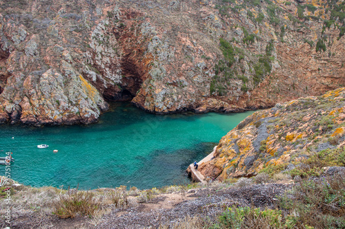 Crystal clear blue waters of Berlengas Island , Peniche , Portugal