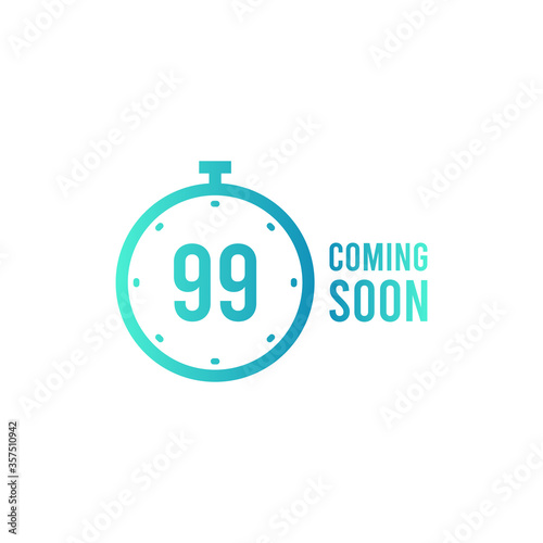 Coming soon sign icon. Promotion announcement symbol. Flat icon on white background. Vector