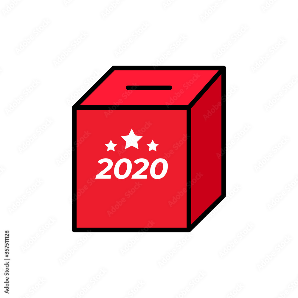minimalistic illustration of a red ballot box, symbol for voting and politics minimalistic illustration of a red ballot box, symbol for voting and politics