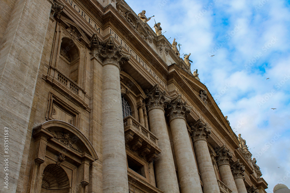 The Basilica of Saint Peter (Basilica di San Pietro) in Vatican.