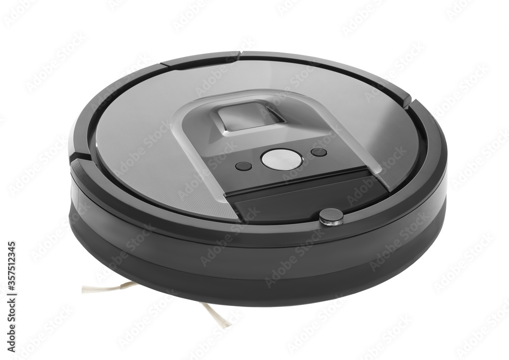 Fototapeta premium Modern robotic vacuum cleaner isolated on white