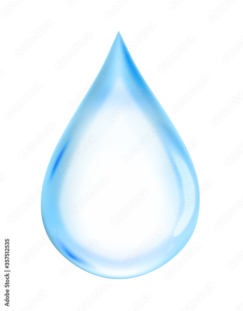 Illustration of water drop falling on white background Illustration of water drop falling on white background