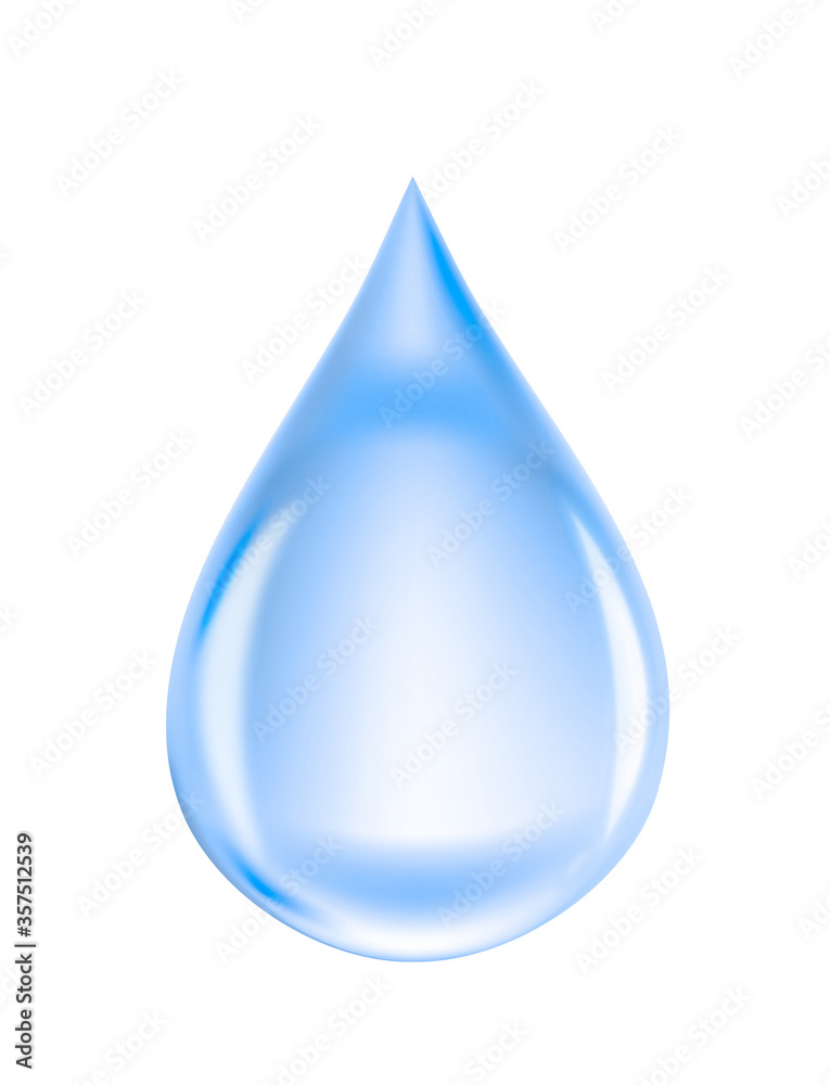 Illustration of water drop falling on white background Illustration of water drop falling on white background