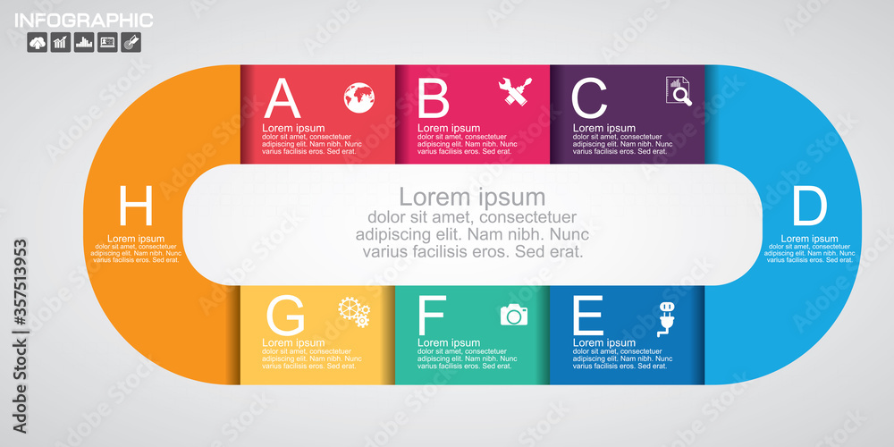 Timeline infographics design template with 8 options, process diagram, vector eps10 illustration Timeline infographics design template with 8 options, process diagram, vector eps10 illustration