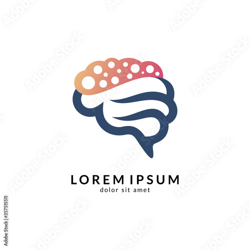 Brain logo vector, suitable for creativity, learning, healthy, positive thinking, science, mind focus and creative ideas symbol/icon designs.