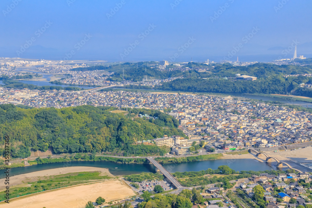 岩国城から見た岩国市内　山口県　Iwakuni city seen from Iwakuni Castle Yamaguchi-ken