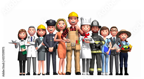 Worker created by 3d rendering. White background