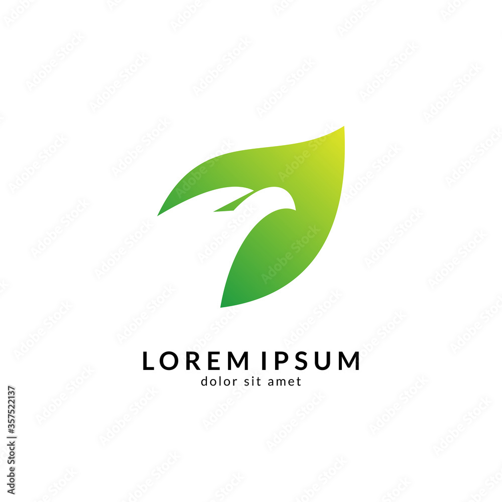 Fototapeta premium Eagle logo vector, abstract eagle design, modern flat style, falcon/hawk mascot illustration