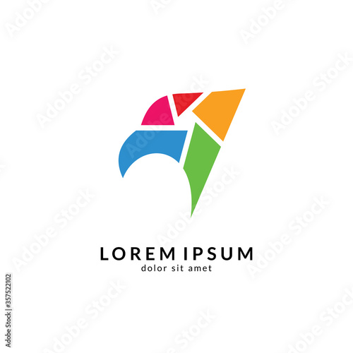 Free Download Eagle logo vector, abstract eagle design, modern flat style, falcon/hawk mascot illustration - GFXLoad
