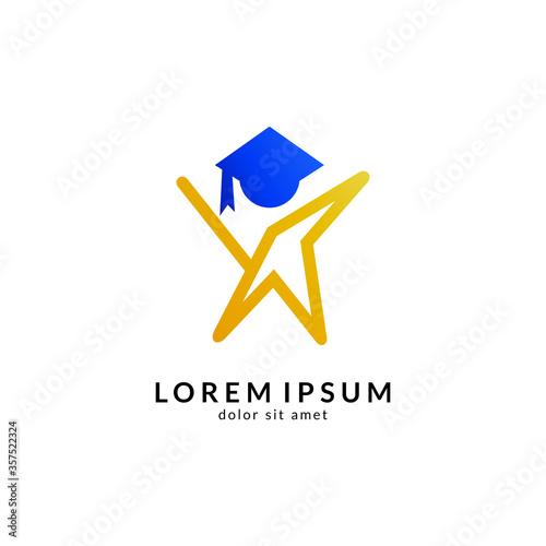 Education logo vector, suitable for school, college, university, campus, graduate, kids education, smart people and science symbol/icon design
