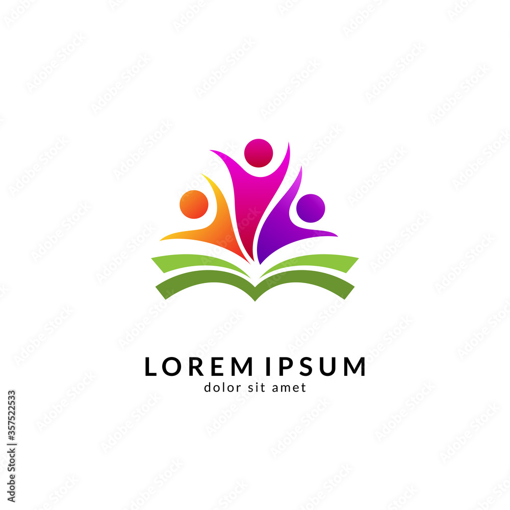 Fototapeta premium Education logo vector, suitable for school, college, university, campus, graduate, kids education, smart people and science symbol/icon design