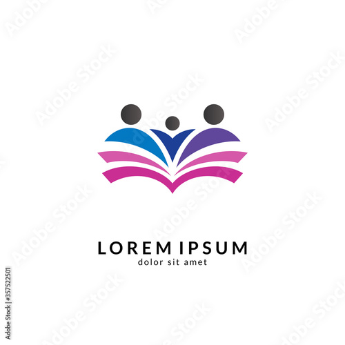 Education logo vector, suitable for school, college, university, campus, graduate, kids education, smart people and science symbol/icon design