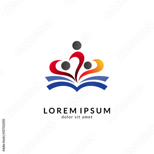 Education logo vector, suitable for school, college, university, campus, graduate, kids education, smart people and science symbol/icon design