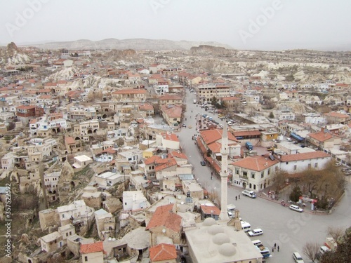 Bird's eye view of a Turkish rural town photo