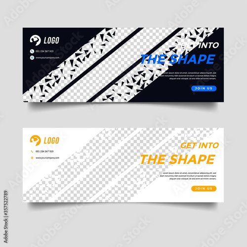 gym and fitness banner ad design template
