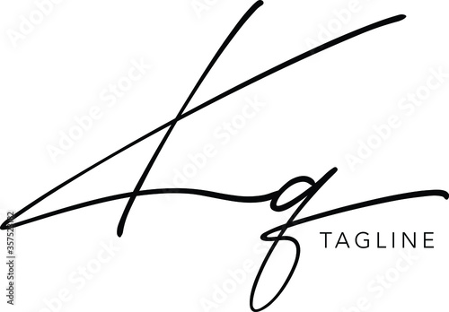 Kg Letter Initial Logo Design, Vector Template

