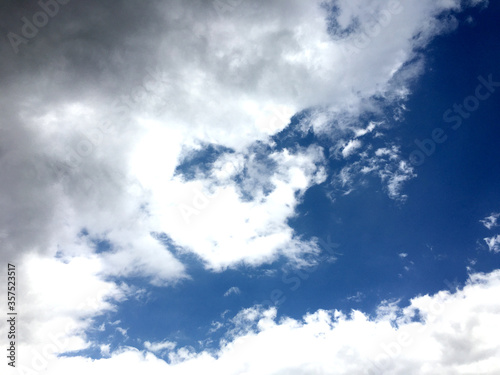 The blue sky and beautiful white cloulds. photo