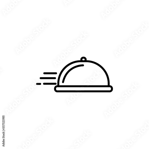 Food delivery line icon vector