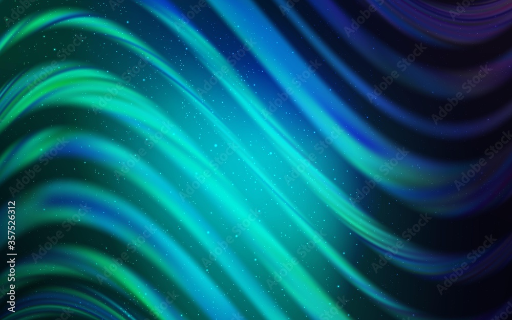 Obraz premium Light Blue, Green vector pattern with night sky stars.