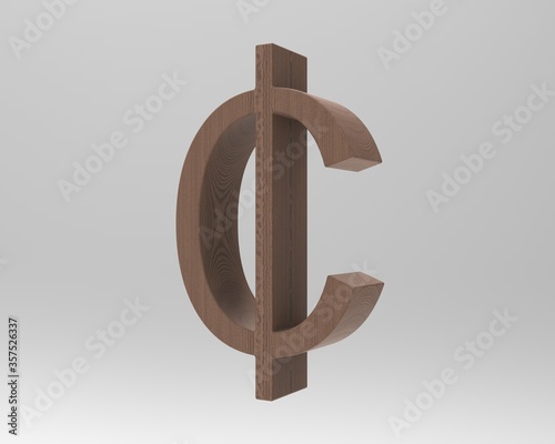 Cent symbol sign isolated centas sent   3d render photo