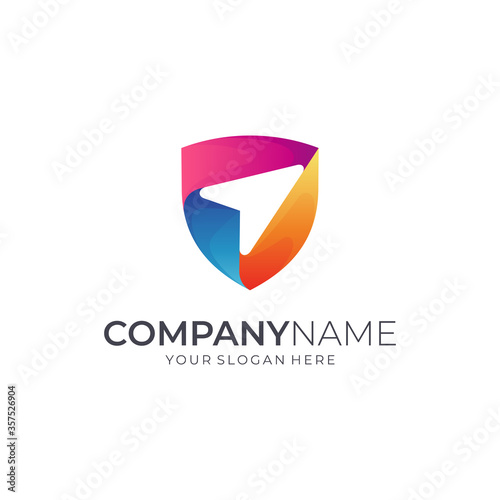 Shield and Arrow Logo, 3d Colorful Badge Emblem Style Free Download Shield and Arrow Logo, 3d Colorful Badge Emblem Style - GFXLoad
