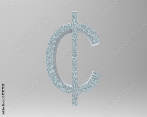 Cent symbol sign isolated centas sent   3d render photo